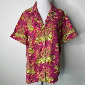 Anthropologie Printfresh Bagheera Short-Sleeve Sleep Pajama Shirt Size Small